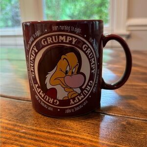 Disney Parks Grumpy From Morning Till Night Mug.  Maroon